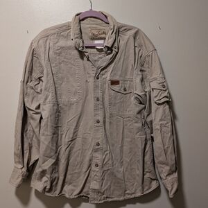 Woolrich Khaki Button-Up Shirt Large